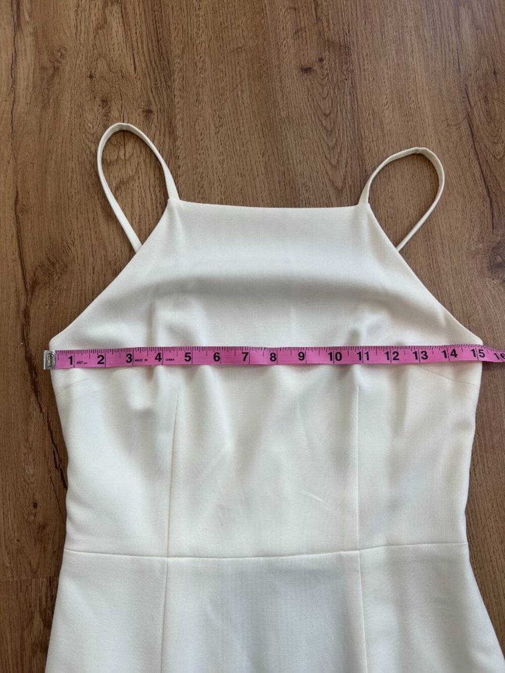 French Connection Whisper Light Mini Dress Size 4 Neutral Sheath Minimalist Slip - Picture 8 of 9